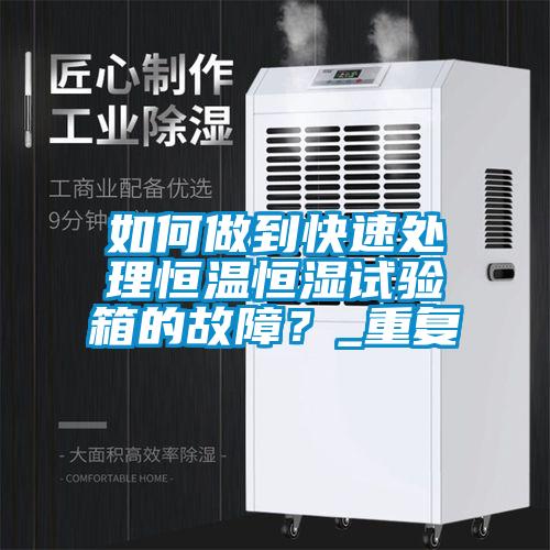 如何做到快速處理恒溫恒濕試驗箱的故障？_重復